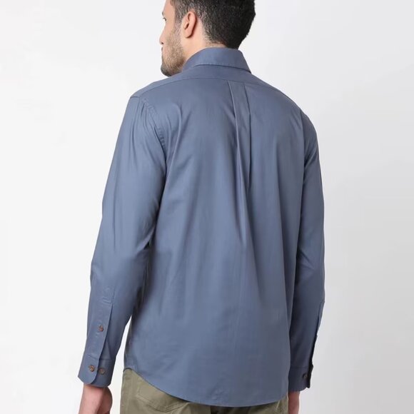 NEW BROOKS BROTHERS Brushed Twill Solid Shirt blue for men 362mn - Picture 2 of 10